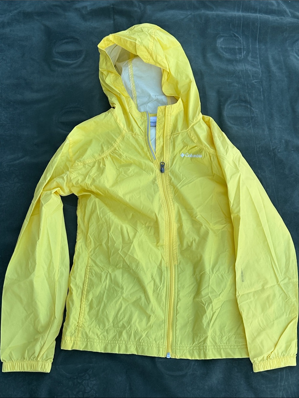 Columbia Kids Bright Yellow Hooded Rain Jacket